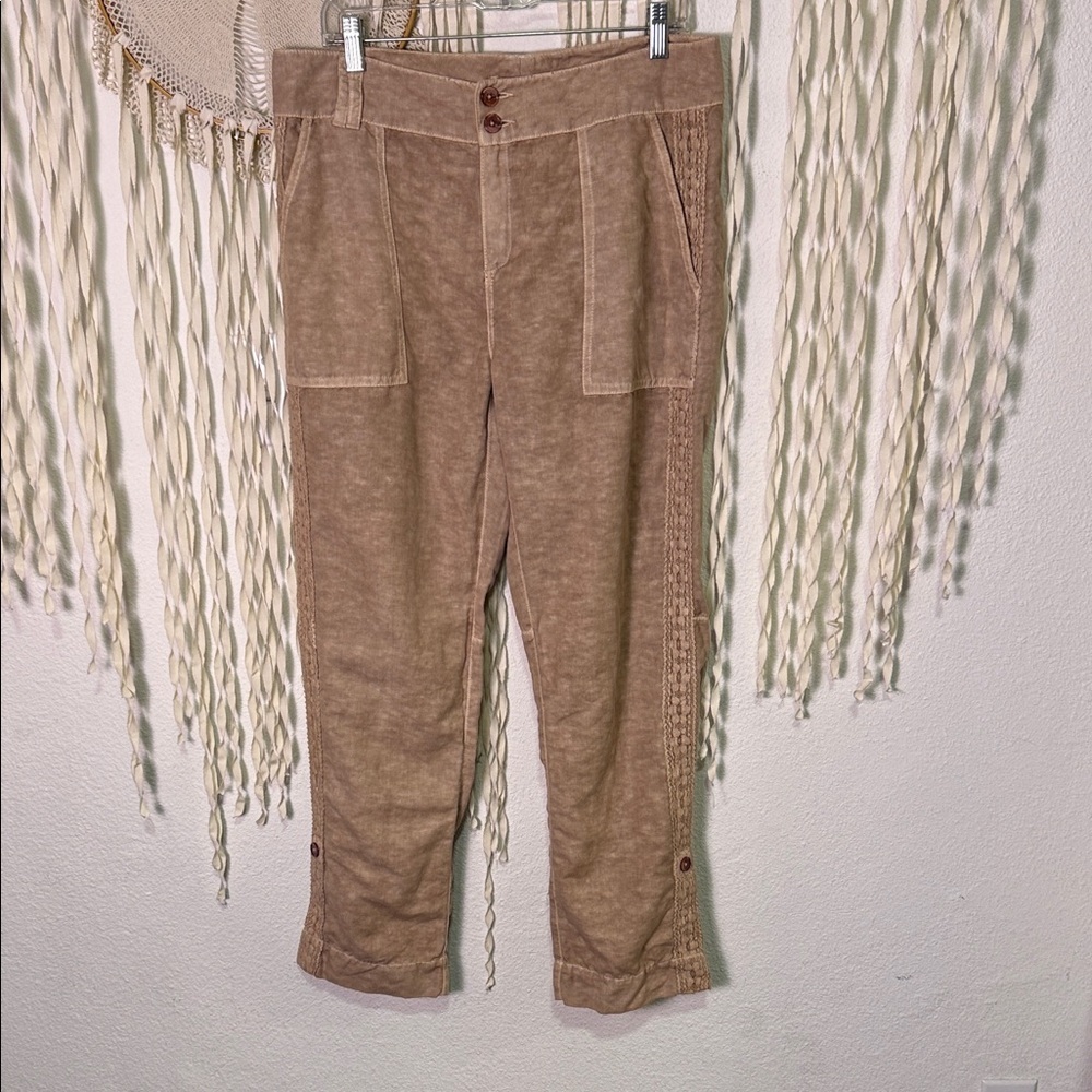 Sundance Cropped Utility Pants in Light Brown